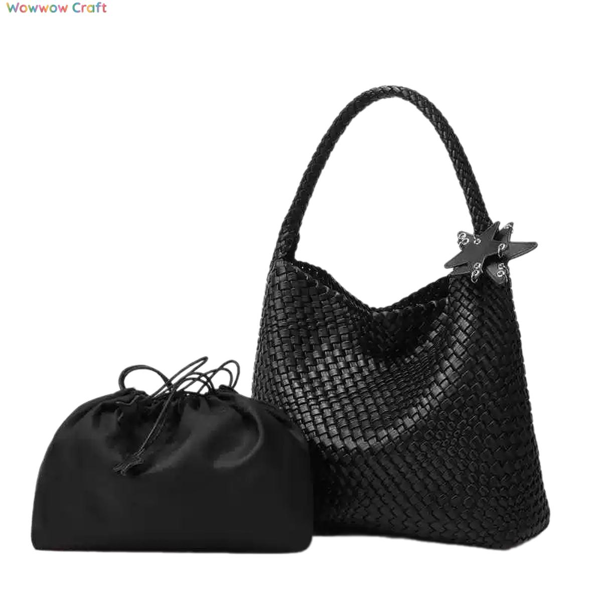 Shoulder Bags,Totes,Leather Bags,Multiple Colors Imitation Braided Design Leather Tote Handbag